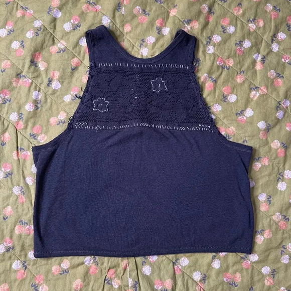 We the Free People Window Star Crochet Cropped Tank Top Size XS - Picture 1 of 3